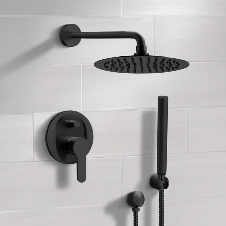 Shower Faucet, Remer SFH34, Matte Black Shower System With Rain Shower Head and Hand Shower
